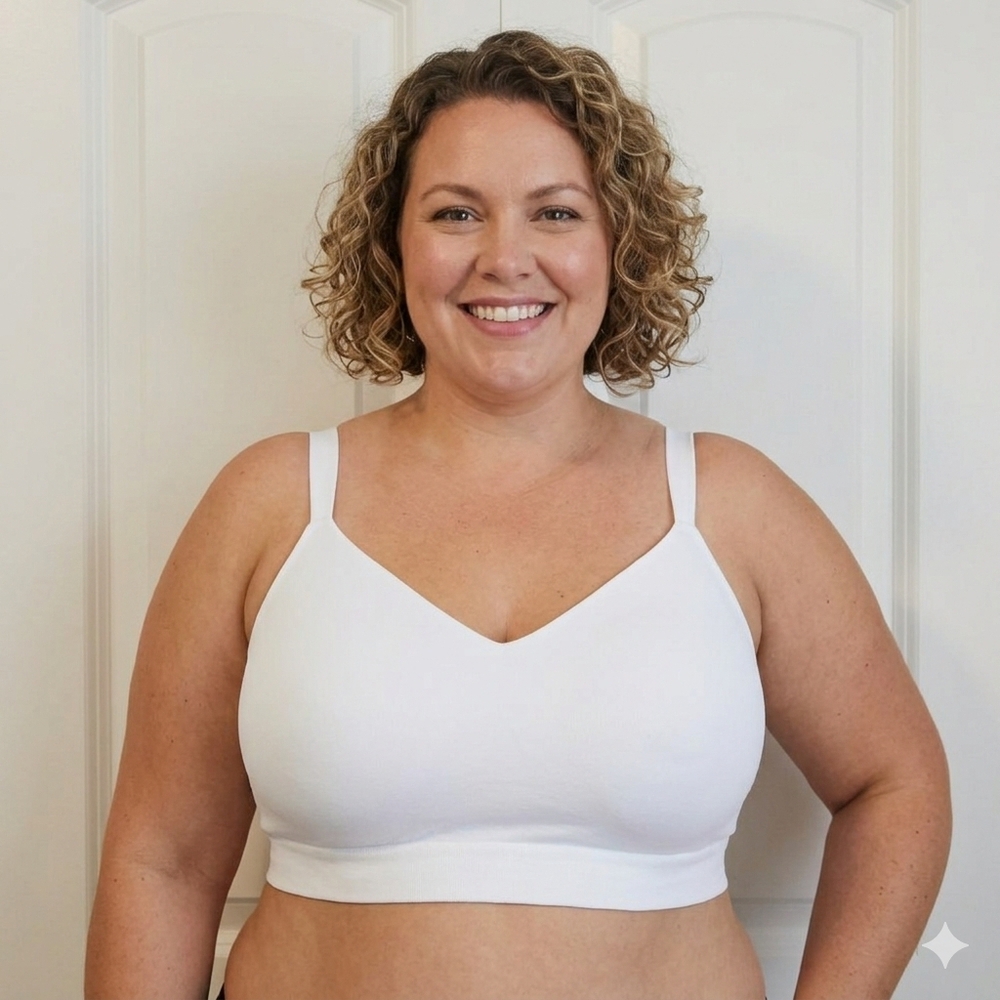 Shapermint Truekind White Comfort Padded  Bra Sz 4XL